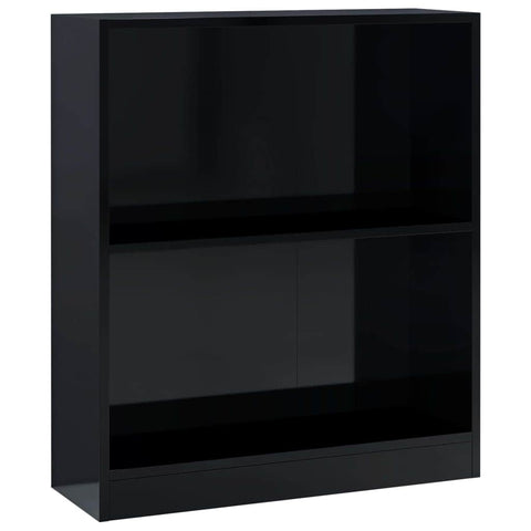 Bookshelf High Gloss Black Chipboard