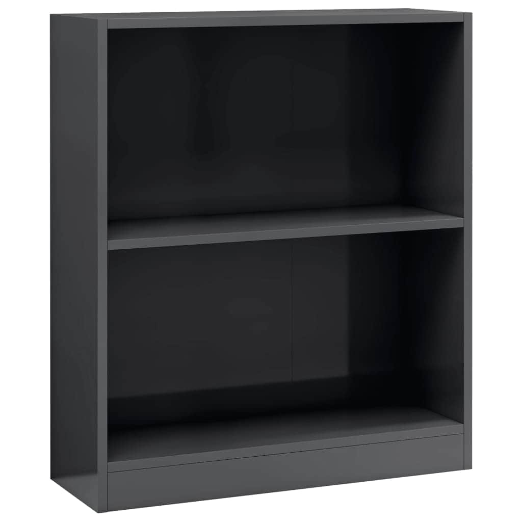 Bookshelf High Gloss Grey Chipboard