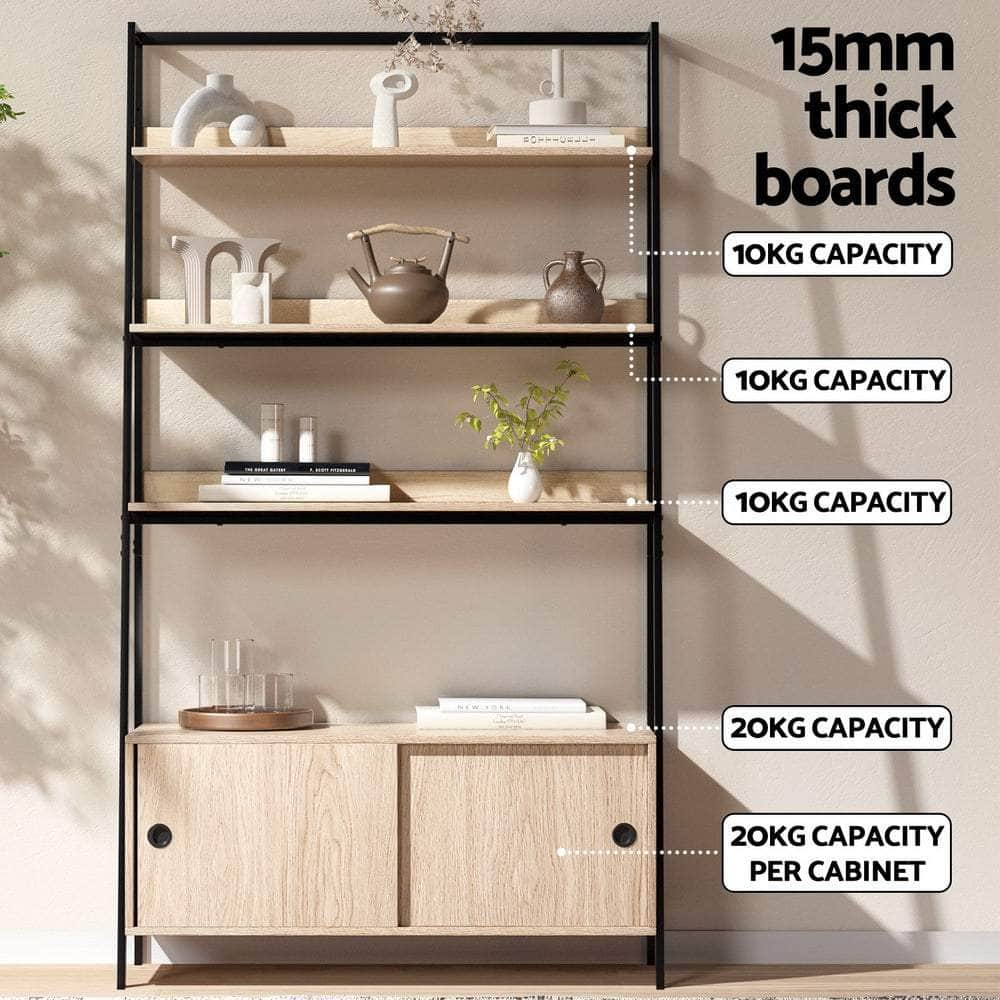 Bookshelf With Cabinet Mira Oak