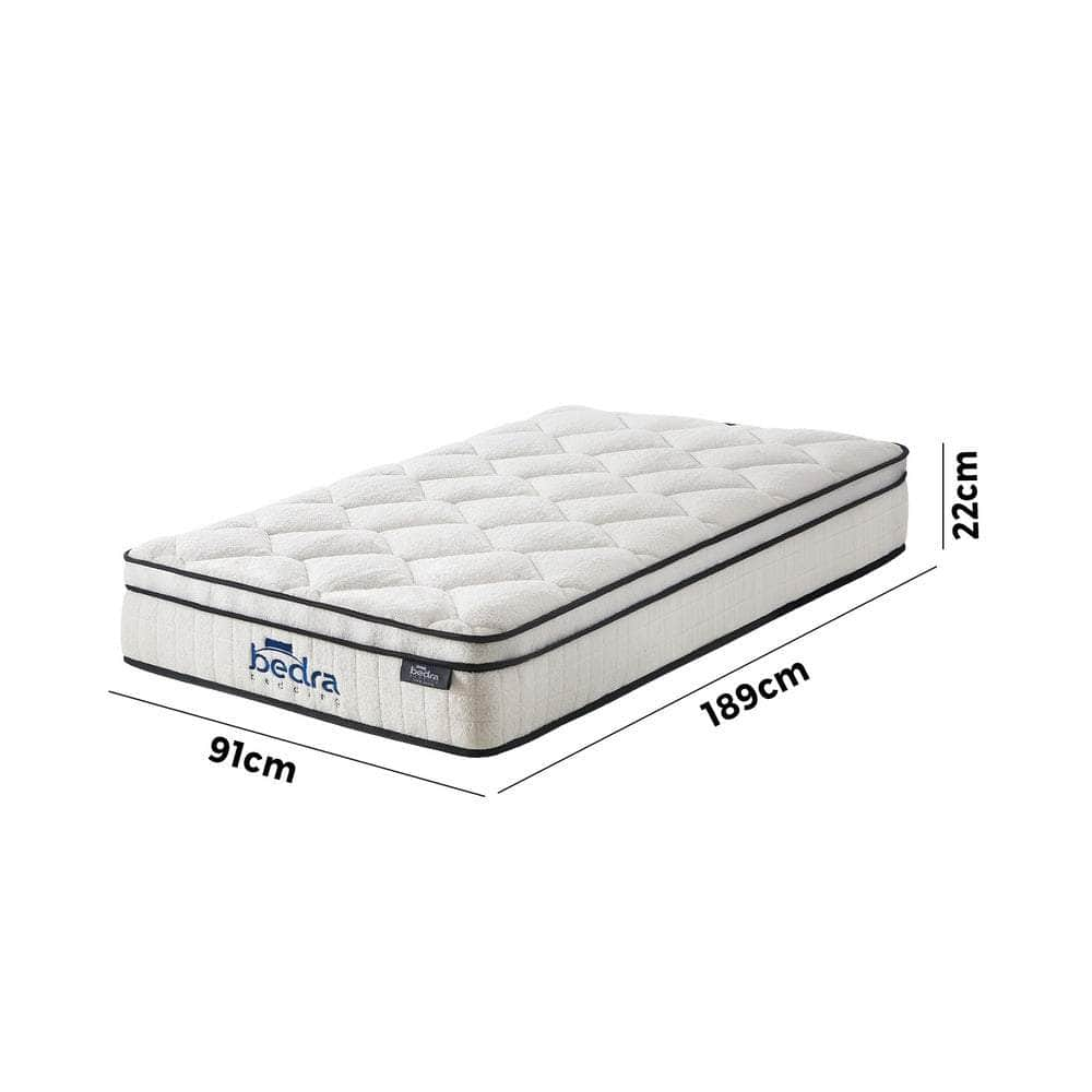 Boucle Single Mattress Memory Foam Pocket Spring Euro Top