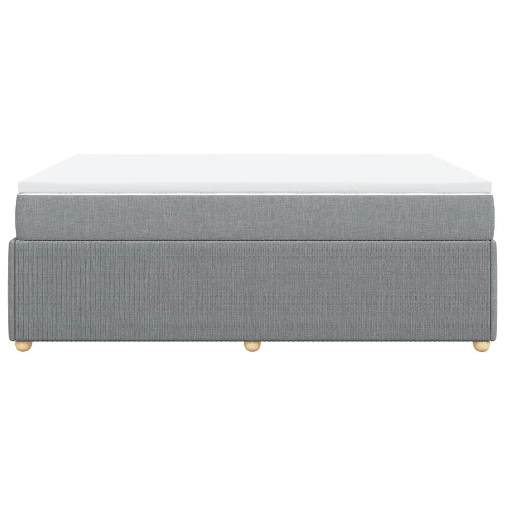 Box Spring Bed with Mattress Dark Grey Queen Fabric