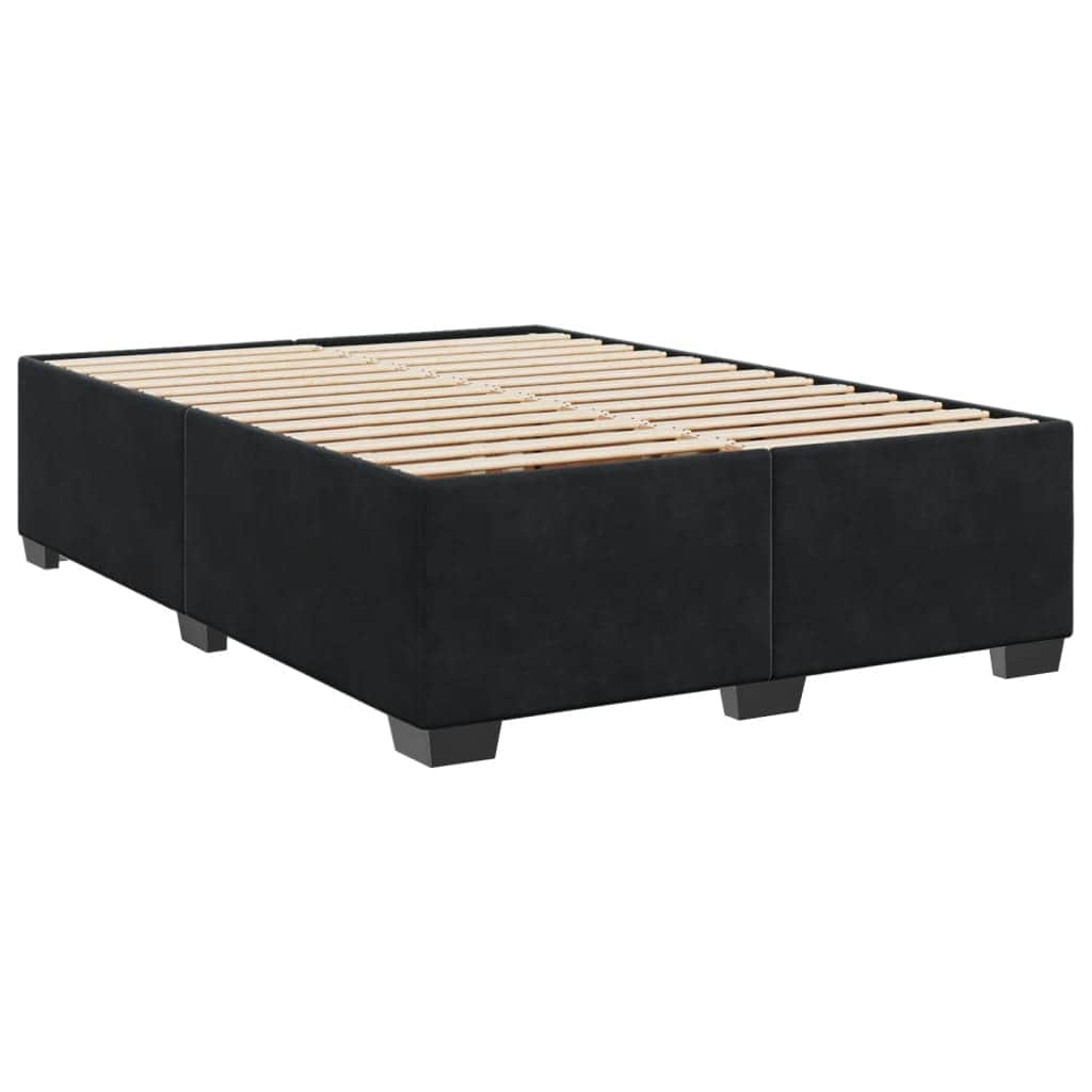 Box Spring Bed with Mattress Queen Velvet