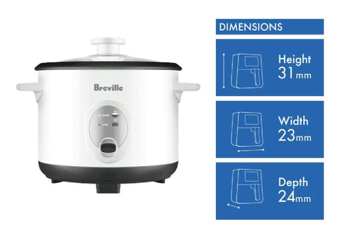 Breville the Set & Serve 8 Cup Rice Electric Pot Cooker LRC210WHT