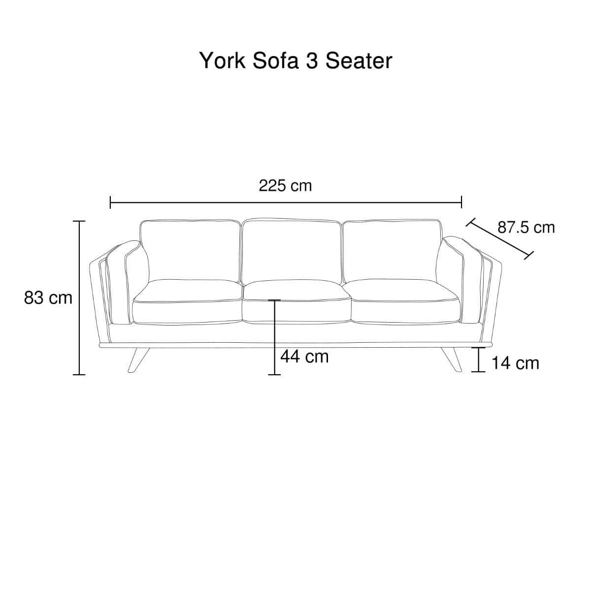 Brown 3-Seater Lounge Sofa With Wooden Frame