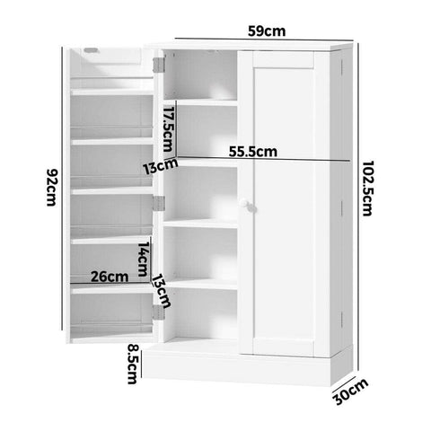 Buffet Sideboard Cabinet 2 Doors Cupboard Pantry Kitchen Storage White