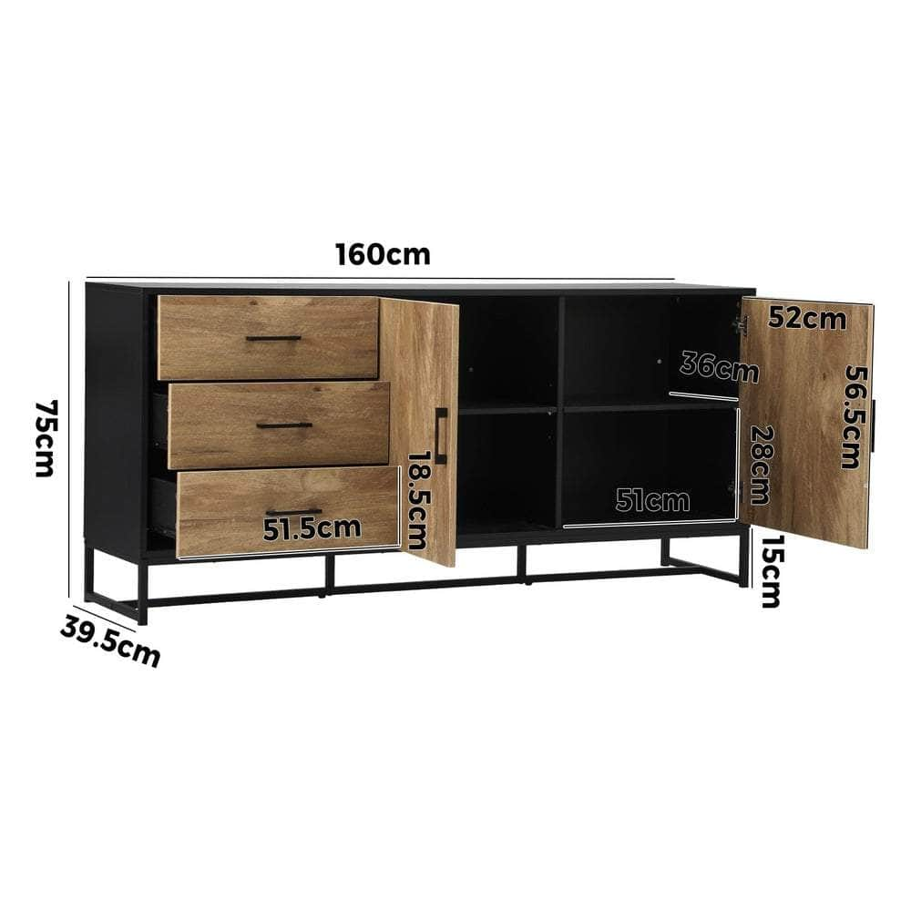 Buffet Sideboard Cupboard Cabinet 3 Drawers 2 Door