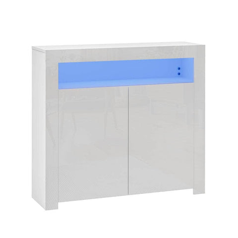 Buffet Sideboard LED RGB High Gloss 2 Doors Black/White