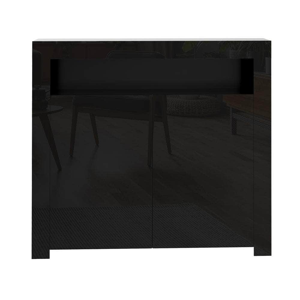 Buffet Sideboard LED RGB High Gloss 2 Doors Black/White