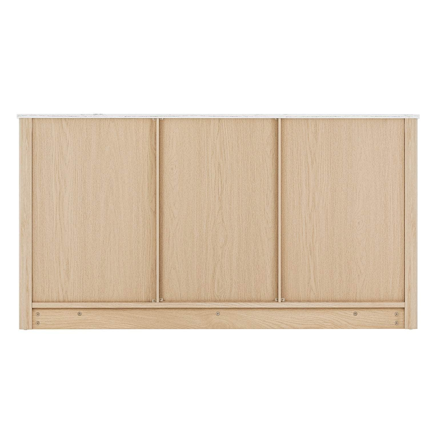 Buffet Sideboard Marble Style Tabletop - Pine