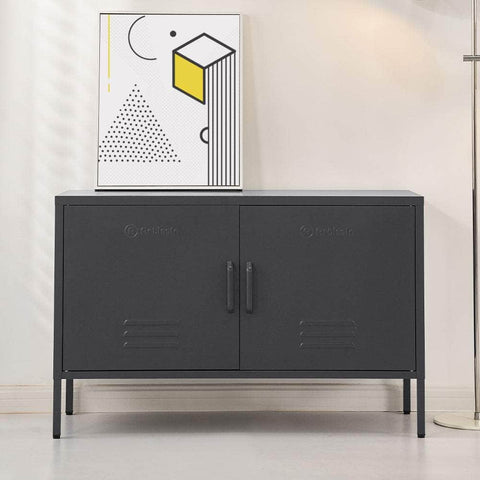 Buffet Sideboard Metal Cabinet - BASE Charcoal/Green/Pink/White