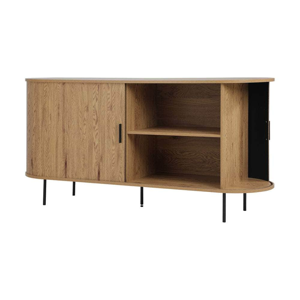 Buffet Sideboard Sliding Doors Pantry Cabinet Natural