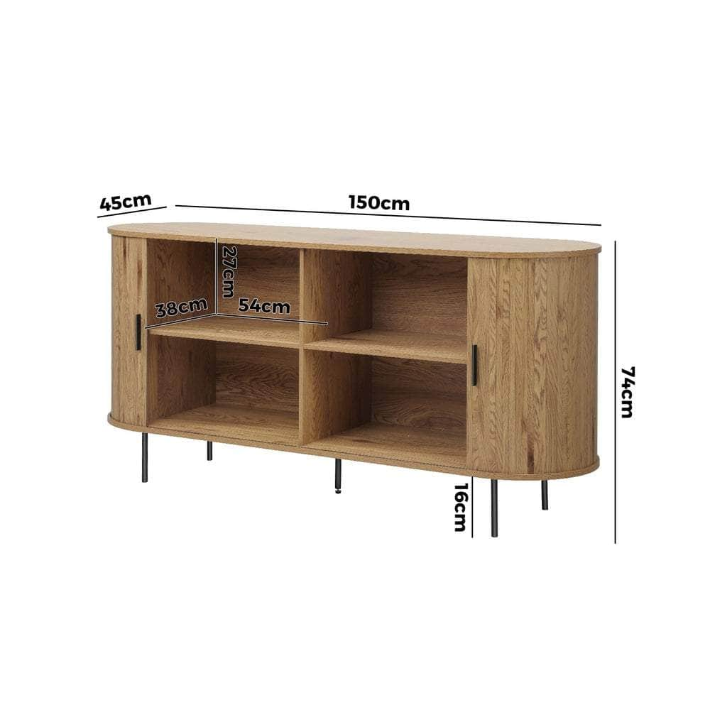 Buffet Sideboard Sliding Doors Pantry Cabinet Natural