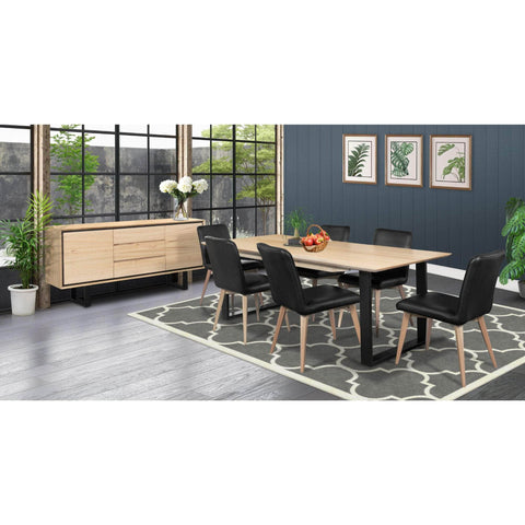 Buffet Table 180Cm 2 Door 3 Drawer Solid Messmate Timber Wood - Natural