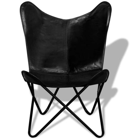 Butterfly Chair Black Real Leather