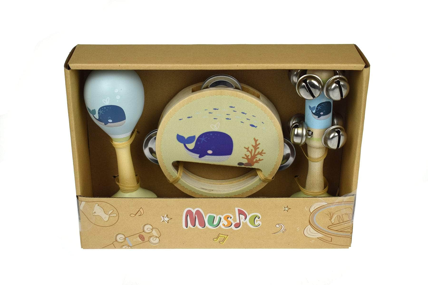 Calm & Breezy Whale Wooden 3Pcs Music Set