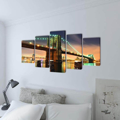 Canvas Wall Print Set Brooklyn Bridge  M