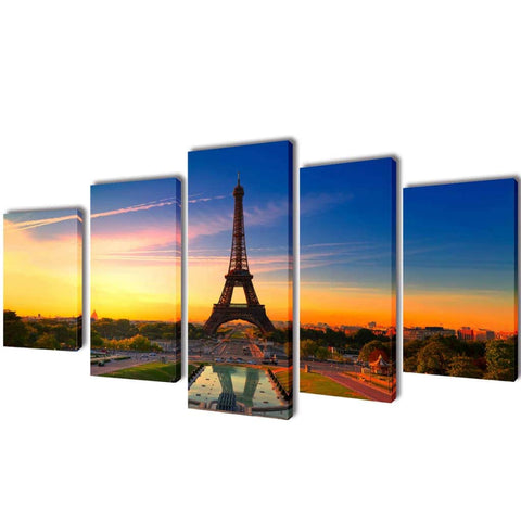 Canvas Wall Print Set Eiffel Tower M