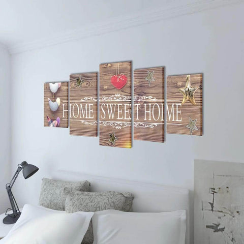 Canvas Wall Print Set Home Sweet Home Design  M