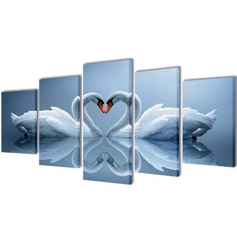 Canvas Wall Print Set Swan M