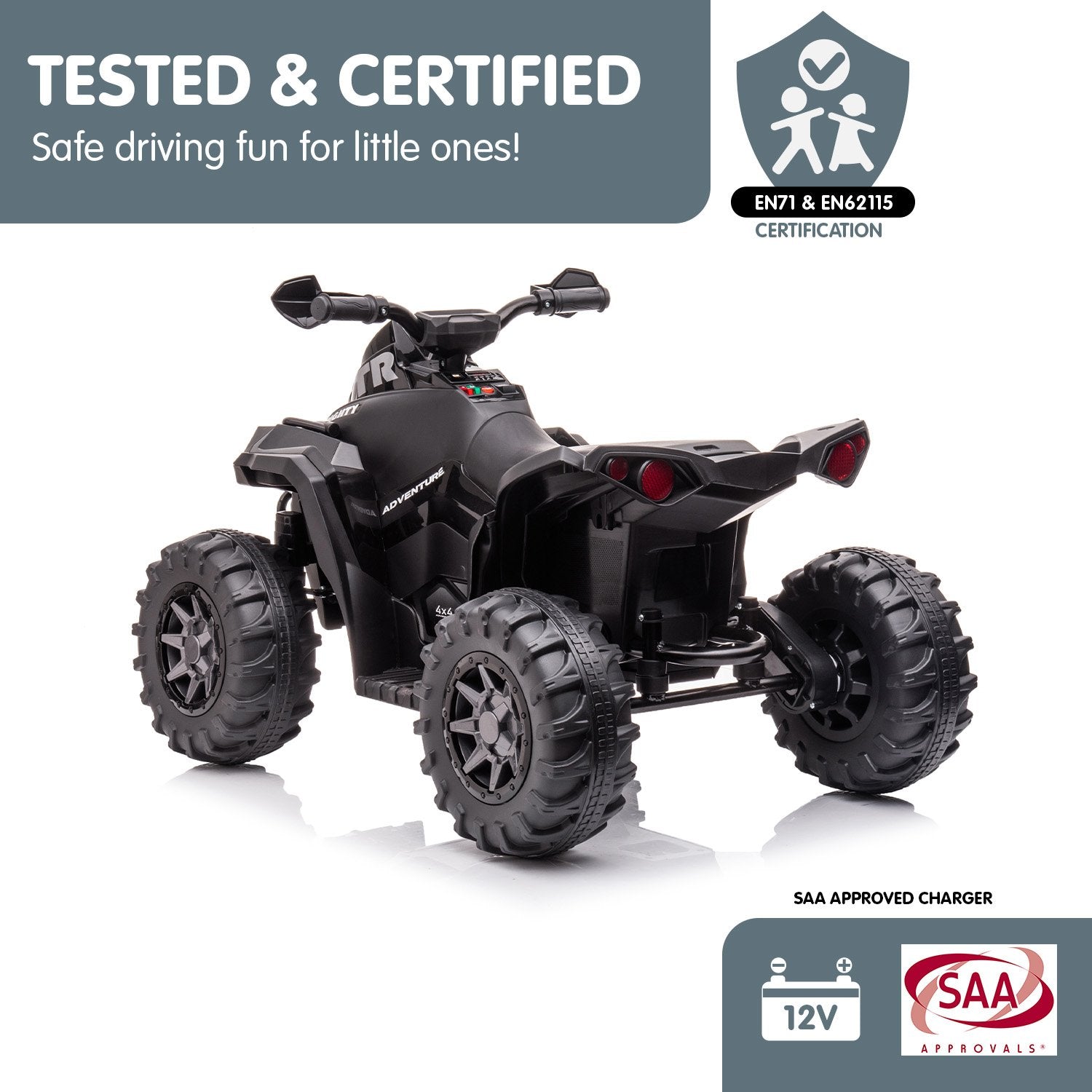 GTS99 Kids Toy Electric Ride On Quad Bike 50W ATV - Black