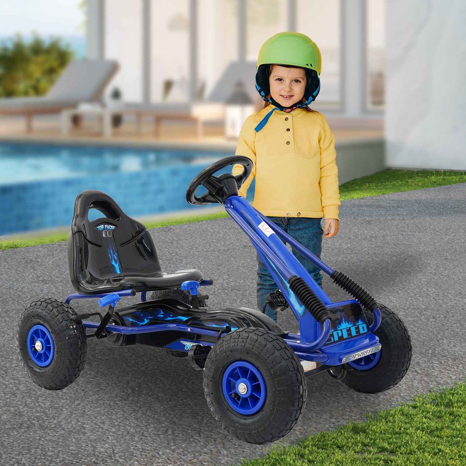 G95 Kids Ride On Pedal Go Kart - Blue