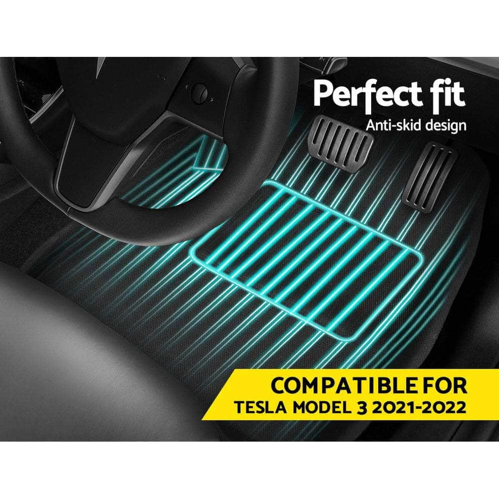 Car Rubber Floor Mats Compatible For Tesla Model 3 Front Rear