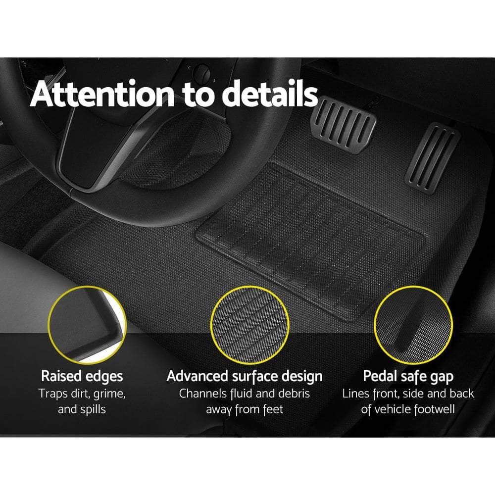 Car Rubber Floor Mats Compatible For Tesla Model 3 Front Rear