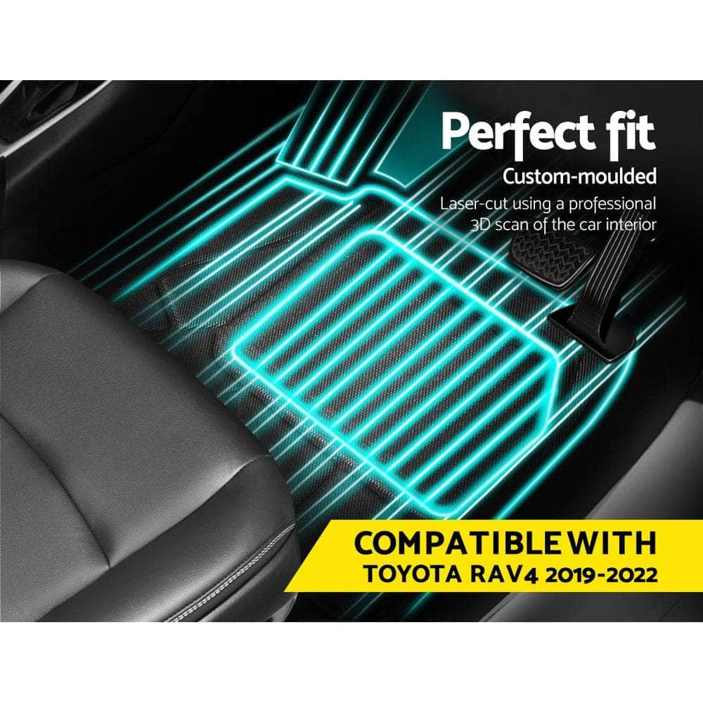 Car Rubber Floor Mats Front And Rear Compatible For Toyota Rav4 2019-2022