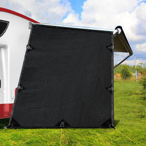 Caravan Privacy Screen 1.95X2.2M Sun Shade End Wall Side, Black