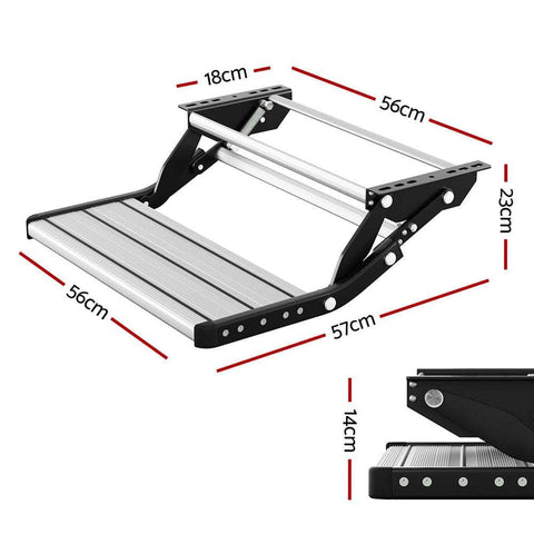 Caravan Step Pull Out Step Single Aluminium 200KG