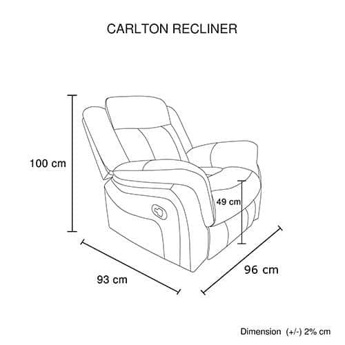 Carlton Fabric Recliner With Sturdy Metal Mechanism