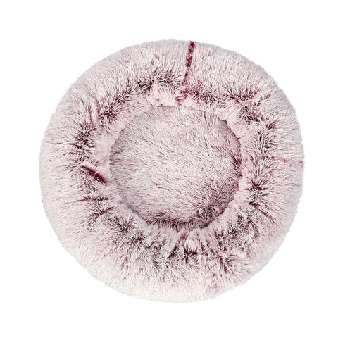 Pet Bed Cat Dog Donut Nest Calming M Pink Medium