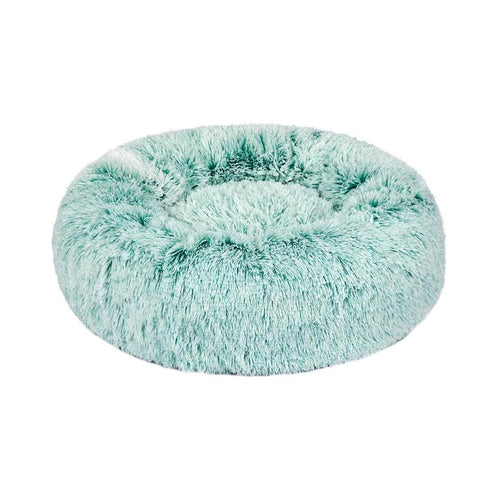 Cat Dog Donut Nest Calming Mat Soft Plush Kennel Teal L