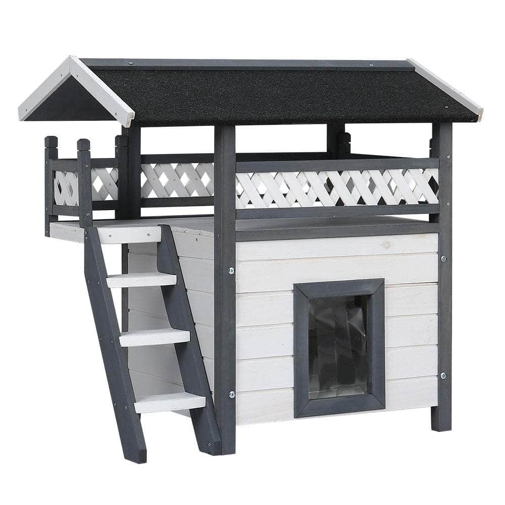 Cat House Shelter Rabbit Hutch Outdoor Wooden Small Dog