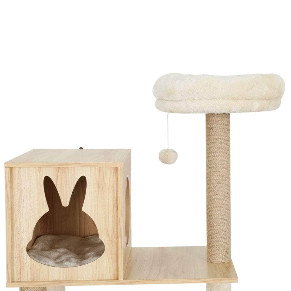 Cat Tree 141cm Tower Scratching Post Scratcher Wood