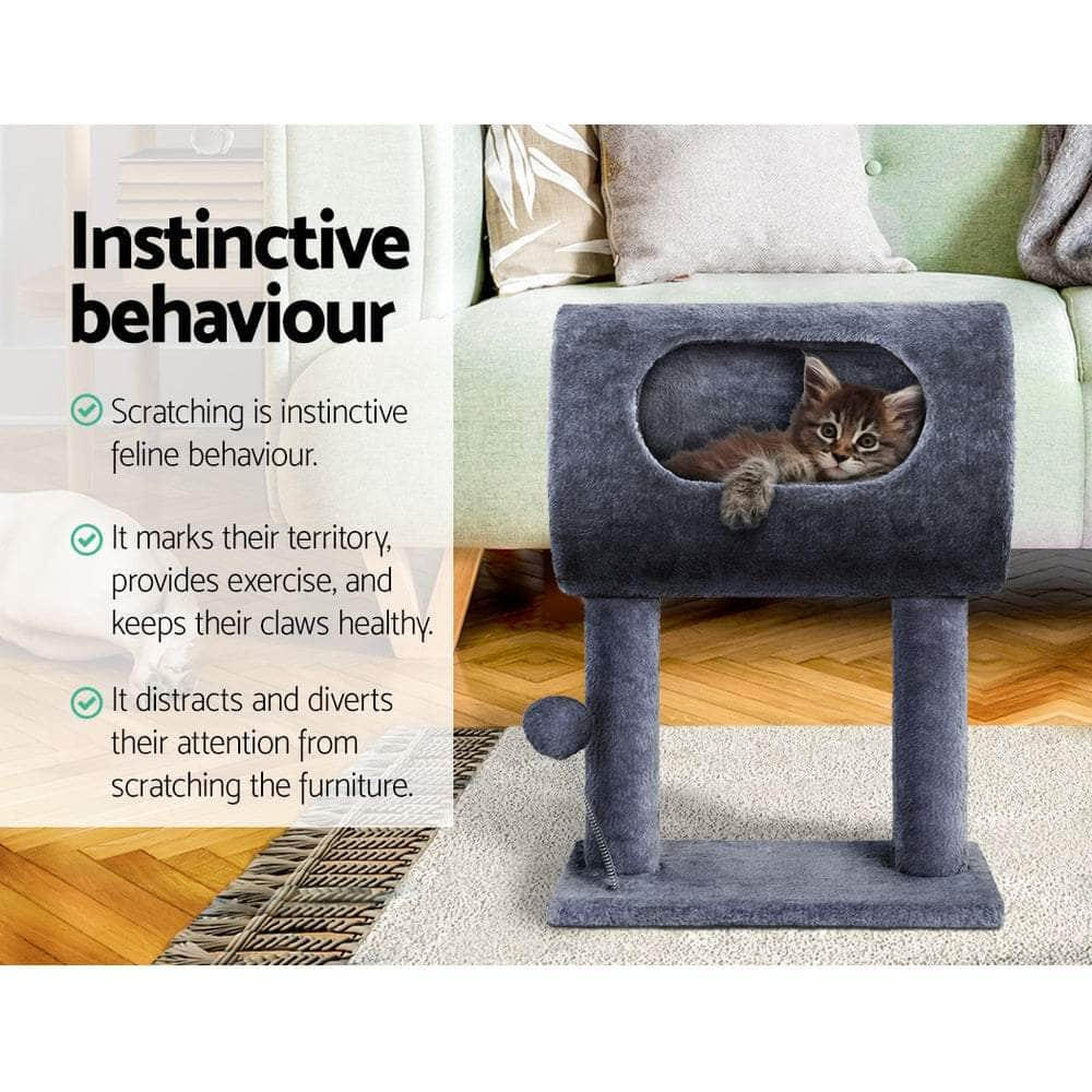 Cat Tree 53cm Scratching Post Tower Scratcher Wood Condo House Trees Grey