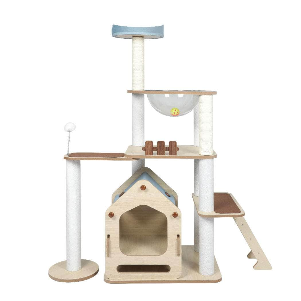 Cat Tree Scratching Post Scratcher Cats Tower Wood Condo Toys House 138cm