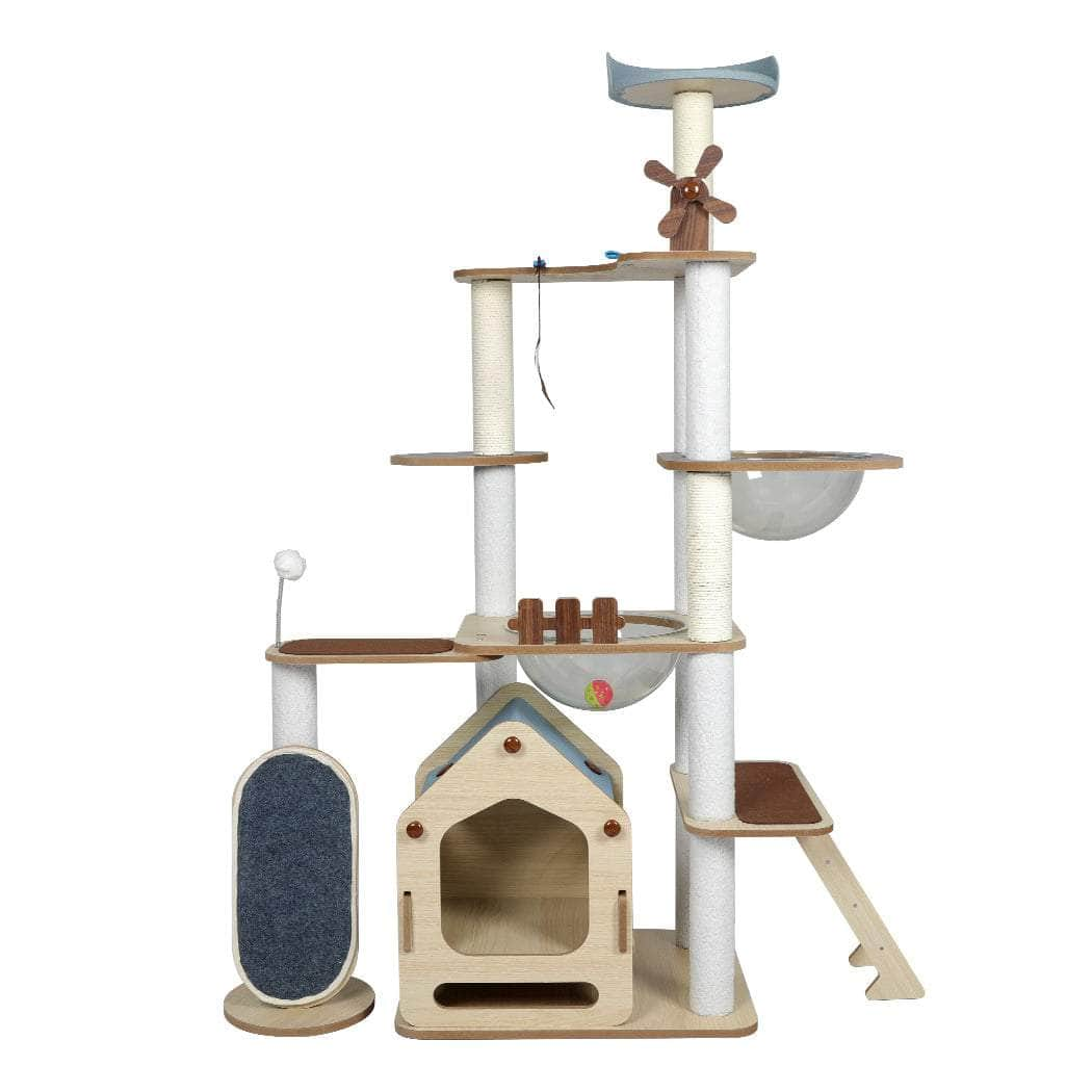 Cat Tree Scratching Post Scratcher Cats Tower Wood Condo Toys House 168cm