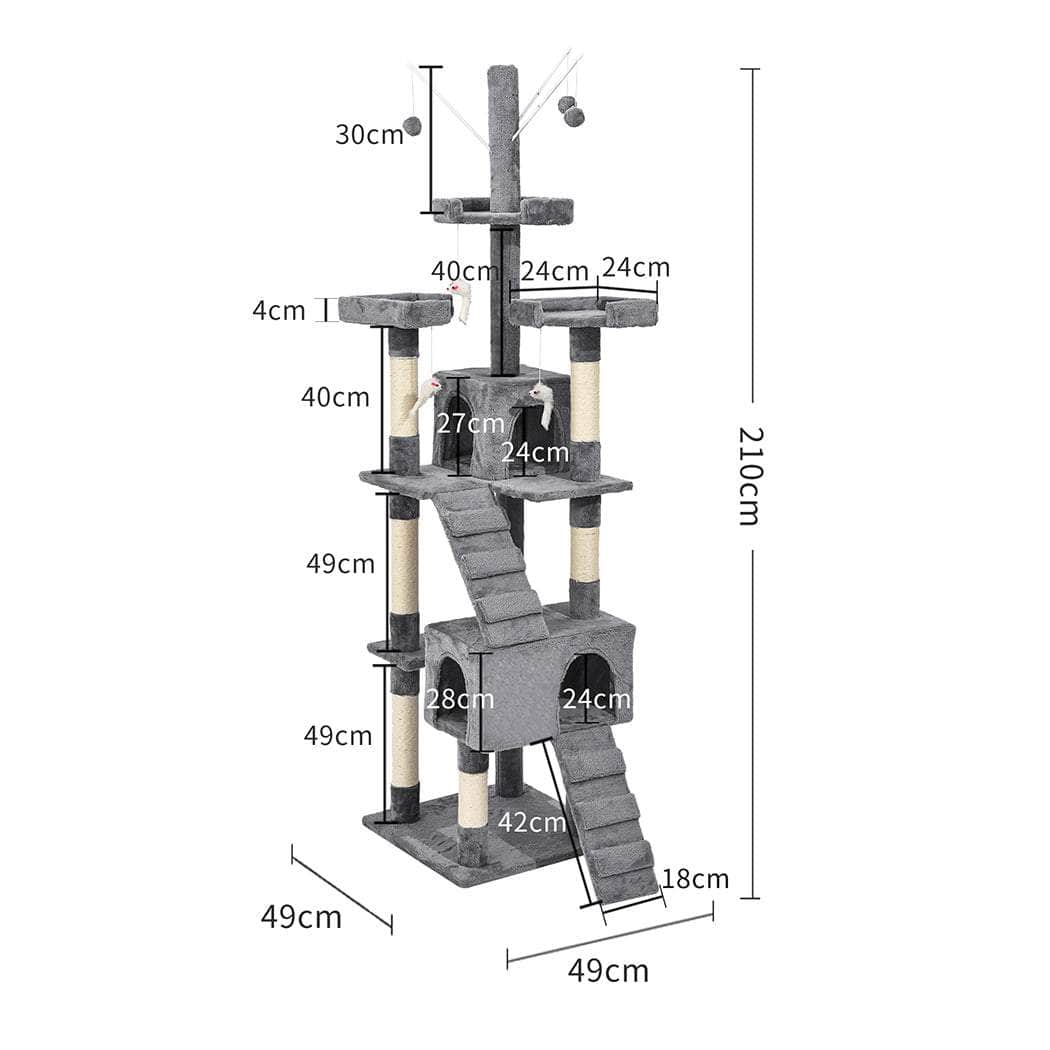 Cat Tree Scratching Post Scratcher Grey