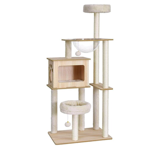 Cat Tree Tower 142cm Scratcher Condo House