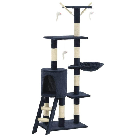 Cat Tree with Sisal Scratching Posts 138 cm Dark Blue