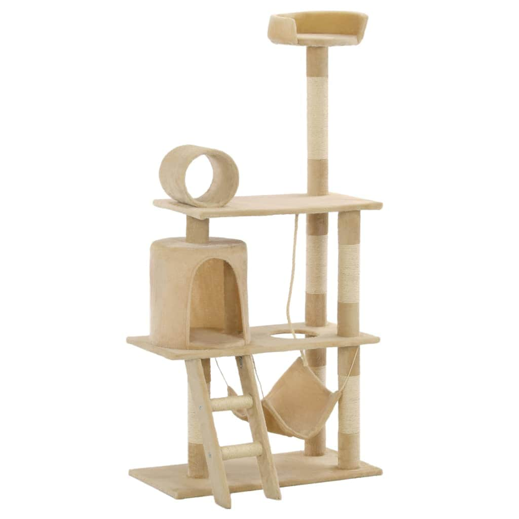 Cat Tree with Sisal Scratching Posts 140 cm Beige