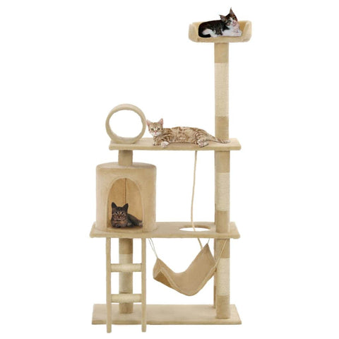 Cat Tree with Sisal Scratching Posts 140 cm Beige