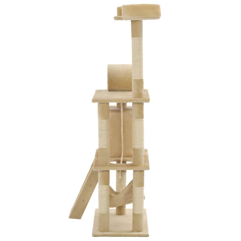 Cat Tree with Sisal Scratching Posts 140 cm Beige