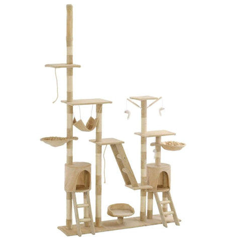 Cat Tree with Sisal Scratching Posts 230-250 cm Beige