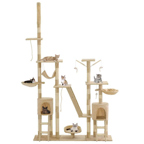 Cat Tree with Sisal Scratching Posts 230-250 cm Beige