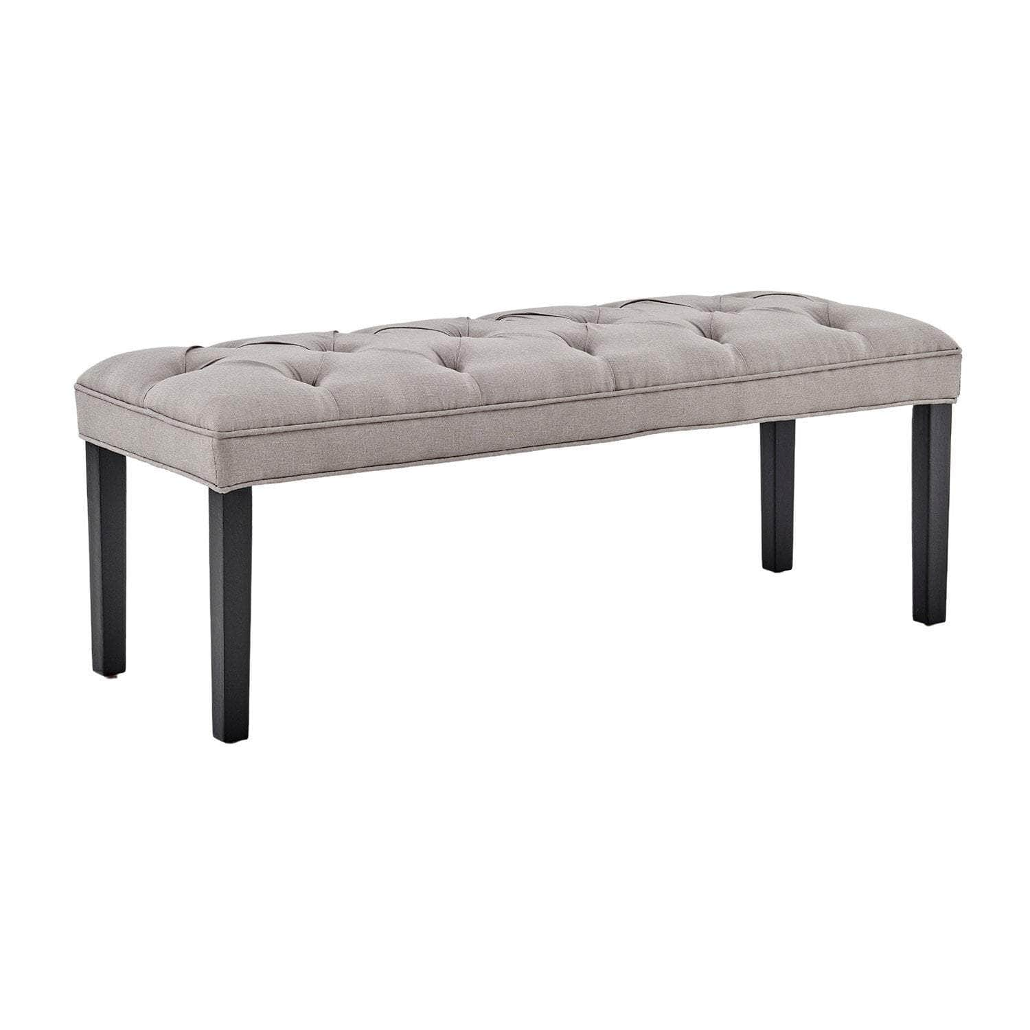 Cate Button-Tufted Upholstered Bench by - Light Grey