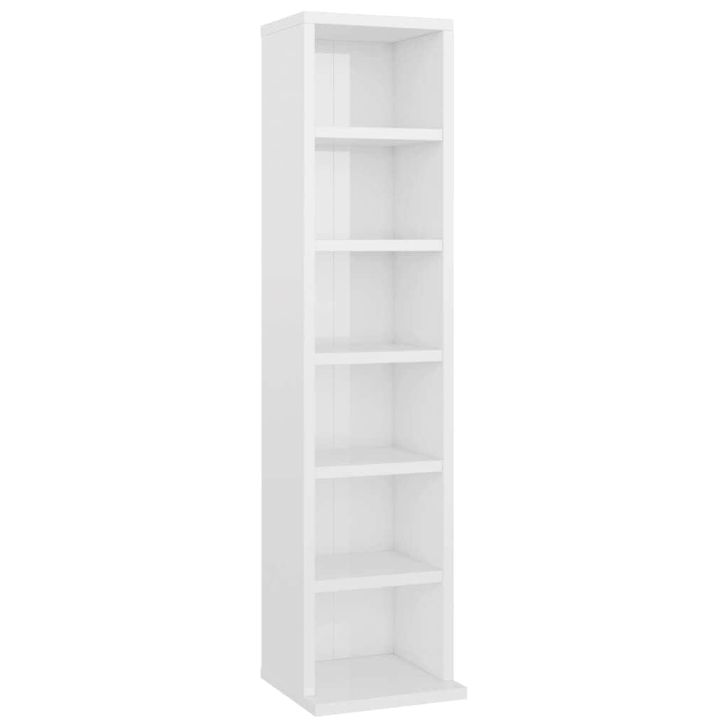 CD Cabinet High Gloss White Chipboard