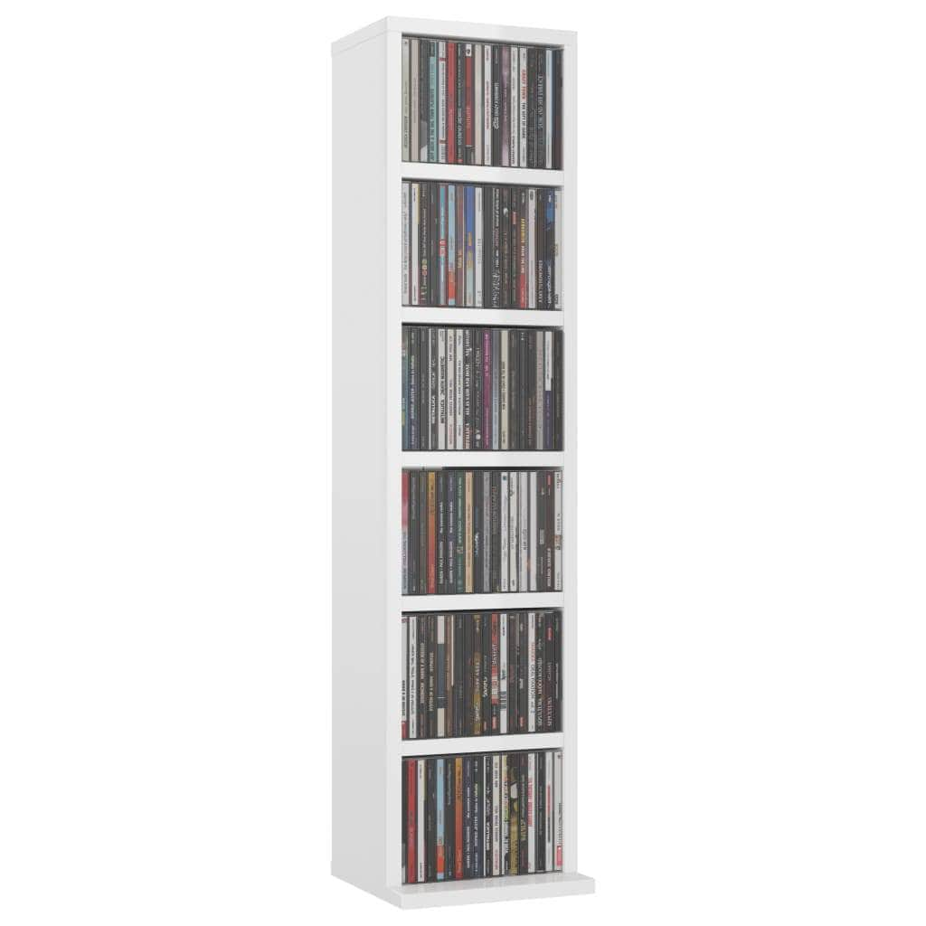 CD Cabinet High Gloss White Chipboard