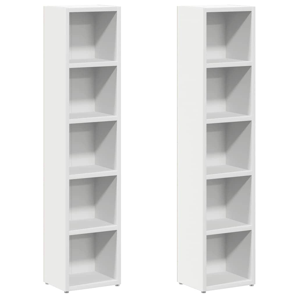 CD Cabinets 2 pcs White Engineered Wood